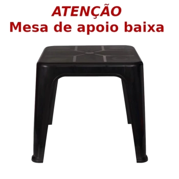Mesa Plstica de Apoio Multiuso Pequena Preta