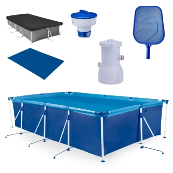 Kit Piscina 6200 Lts Premium + Capa, Forro + Filtro 110v 2.200 L/H Mor + Flutuador + Peneira