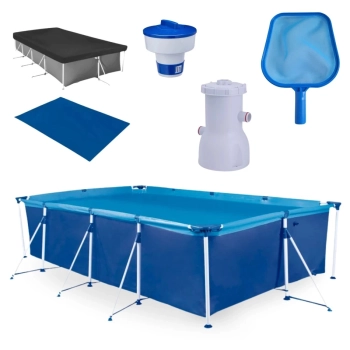 Kit Piscina 6200 Lts Premium + Capa, Forro + Filtro 110v 2.200 L/H Mor + Peneira + Flutuador Kala