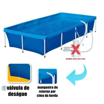 Kit Piscina 3000l + Peneira + Flutuador + Capa + Forro + Pastilha de Cloro