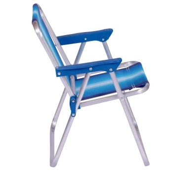 Kit Cadeira de Praia Infantil Azul + Baldinho de Praia com 8 Peas em Cores Sortidas