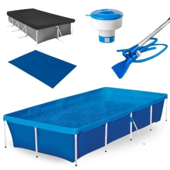 Kit Piscina 3000 Lts Mor + Aspirador Venturi + Flutuador + Capa e Forro para Proteo