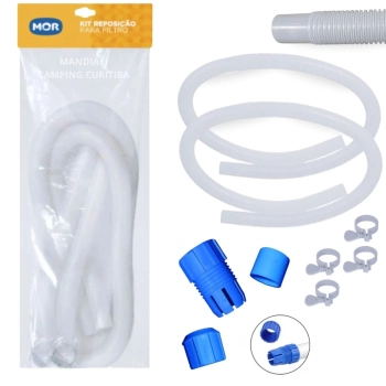 Kit Mangueira 32mm + Abraadeira para Bomba Filtro Mor + Reposio Trava Rpida para Cabo Telescpico