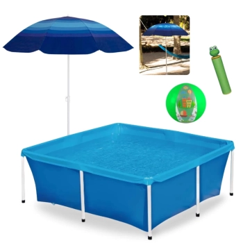 Kit Piscina Estrutural 2000 Lts + Guarda Sol Fps 70 1,50 M + Bola Inflvel 40 Cm + Lana gua Lazer
