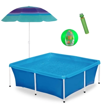 Kit Piscina Estrutural 2000 Lts + Guarda Sol Fps 70 1,50 M + Bola Inflvel 40 Cm + Lana gua Lazer