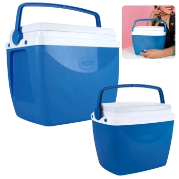 Kit Caixas Trmicas 6 Litros + 18 Litros Azul com Ala Mor para Praia e Camping