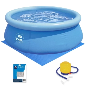 Kit Piscina Inflvel 1900 Litros 2,15 M + Forro + Mini Bomba Manual + Reparo