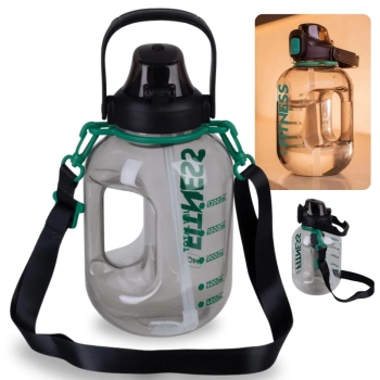 Kit Garrafa Fitness 1,8 Lts com Alas Suporta Celular + Caixa Trmica 18 Litros Preta