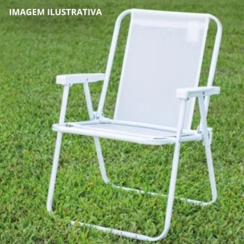 Kit 2 Cadeiras de Praia Modelo Branco e Retr para Casa, Jardim e Parque