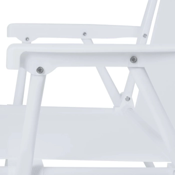 Kit 2 Cadeiras de Praia Modelo Branco e Retr para Casa, Jardim e Parque