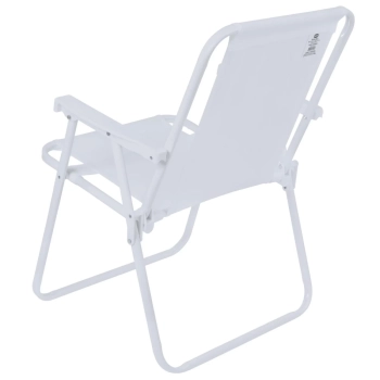 Kit 2 Cadeiras de Praia Modelo Branco e Retr para Casa, Jardim e Parque