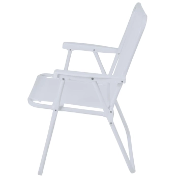 Kit 2 Cadeiras de Praia Modelo Branco e Retr para Casa, Jardim e Parque