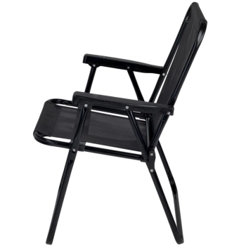 Kit Cadeira de Praia Dobrvel Preta + Caixa Trmica 26 Litros Cinza e Preto para Casa, Jardim e Parque