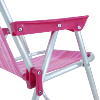 Kit Cadeira de Praia Infantil Rosa Bel + Baldinho de Praia com 8 Peas em Cores Sortidas