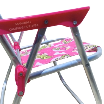 Kit Cadeira de Praia Infantil Rosa Barbie + Baldinho, Pazinha, Rastelo Brinquedos de Areia