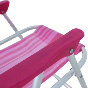 Kit 2 Cadeiras de Praia Infantil em Aluminio Rosa Dobravel Bel