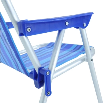 Kit 2 Cadeiras de Praia Infantil em Aluminio Azul Dobravel Bel