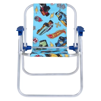 Kit 2 Cadeiras de Praia Infantil em Aluminio Azul Hot Wheels Dobravel Bel