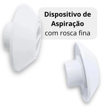 Kit 3 Dispositivos de Aspirao em Abs Rosca Fina para Piscina de Alvenaria