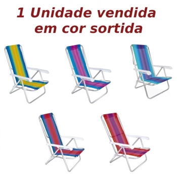 Kit Cadeira de Praia Reclinvel 8 Posies Alumnio + Protetor para o P da Cadeira Redondo Evita Riscos