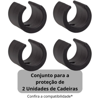 Kit 8 Protetores para Cadeira de Praia Redondo Preto / Protetor de P para 2 Cadeiras Mor Evita Riscos