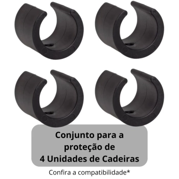 Kit 16 Protetores para Cadeira de Praia Redondo Preto / Protetor de P para 4 Cadeiras Mor Evita Riscos