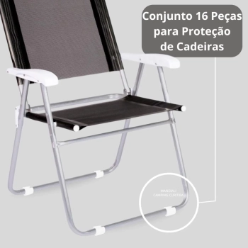 Kit 16 Protetores para Cadeira de Praia Redondo Branco / Protetor de P para 4 Cadeiras Mor Evita Riscos