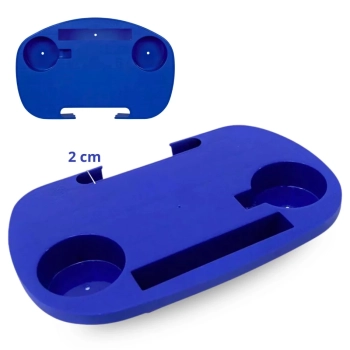 Mesa Porttil Lateral para Cadeira de Praia com Porta Copos Azul Bel