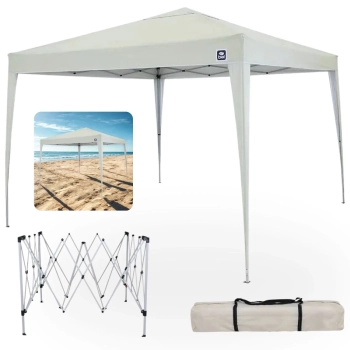 Kit Tenda Articulada Sanfonada Bege 3x3m + Barraca Trocador Portatil + Lavatorio Pia Portatil