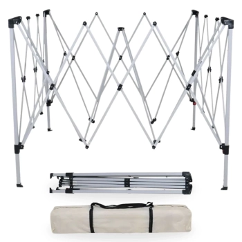 Kit Tenda Articulada Sanfonada Bege 3x3m + Barraca Trocador Portatil + Lavatorio Pia Portatil