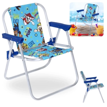 Cadeira de Praia Infantil Patrulha Canina Azul Aluminio Bel