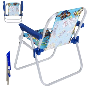 Cadeira de Praia Infantil Patrulha Canina Azul Aluminio Bel