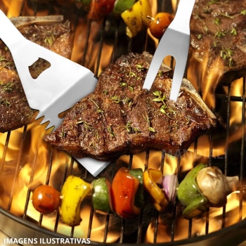 Kit para Churrasco Porttil em Inox 16 Peas Premium Completo com Estojo Bel Utensilios Cozinha