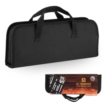 Kit para Churrasco Porttil em Inox 16 Peas Premium Completo com Estojo Bel Utensilios Cozinha