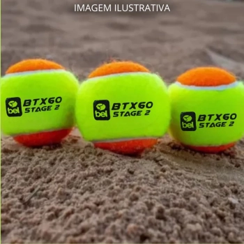Kit 2 Bolas de Beach Tennis Btx 60 Stage 2 Bolinhas Tenis de Praia Esporte Treino de Areia Bel