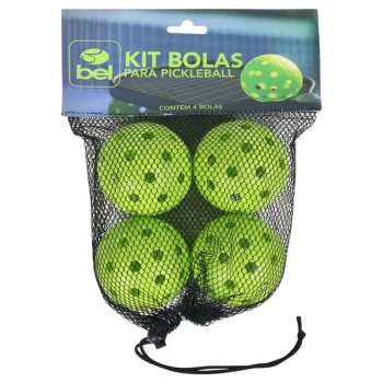 Kit 4 Bolas Pickleball Outdoor 40 Furos Leve Bolinha Esporte Bel Verde