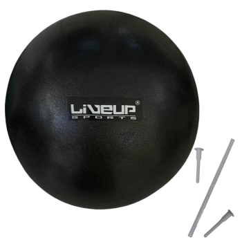 Kit 5 Mini Bolas Overball 25 Cm Preta para Pilates Fisioterapia Liveup Yoga Exercicios Ginstica