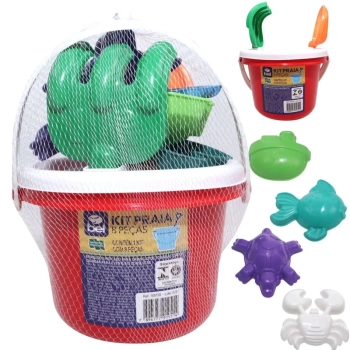 Kit Colete Infantil + Touca de Natao Personagem Mulher Maravilha + Baldinho para Praia