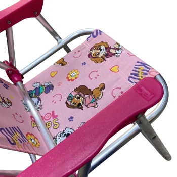 Cadeira de Praia Infantil Patrulha Canina Rosa Aluminio Bel