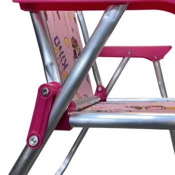 Cadeira de Praia Infantil Patrulha Canina Rosa Aluminio Bel