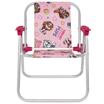 Cadeira de Praia Infantil Patrulha Canina Rosa Aluminio Bel