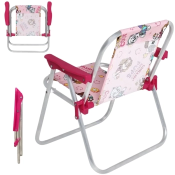 Cadeira de Praia Infantil Patrulha Canina Rosa Aluminio Bel
