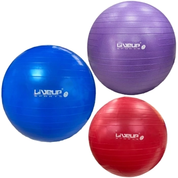 Kit Bolas Suas Treino Vermelha 45 Cm + Roxa 55 Cm + Azul 65 Cm + Bomba para Inflar Pilates Yoga