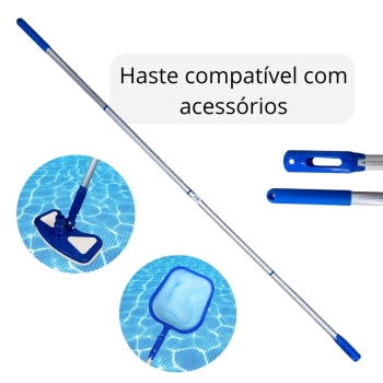 Kit Limpeza de Piscina Peneira + Mangueira 4 M 32mm+ Haste 1,60 M + Aspirador + Flutuador