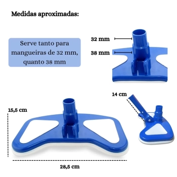 Aspirador para Piscina Asa Delta com Escova de Limpeza