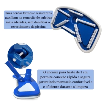 Aspirador para Piscina Asa Delta com Escova de Limpeza