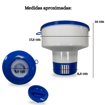 Clorador Flutuante Grande para Pastilhas com Regulagem para Limpeza e Manuteno de Piscinas