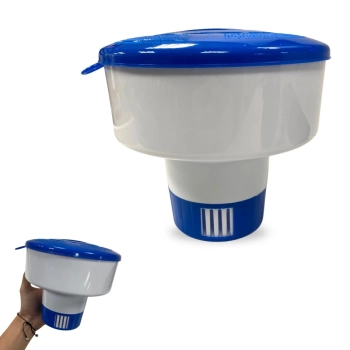 Clorador Flutuante Grande para Pastilhas com Regulagem para Limpeza e Manuteno de Piscinas