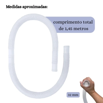 Mangueira de Reposio para Filtro Bomba de Piscina 1,45 Metros 32 Mm Flexvel e Resistente