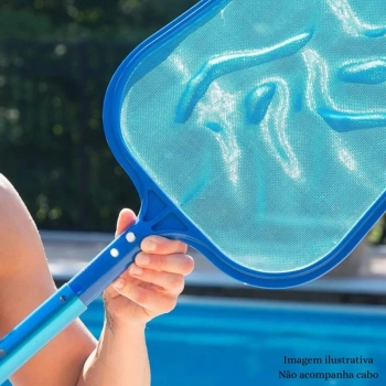 Peneira para Piscina Cata Folha Manuteno Limpeza Plastica Sem Cabo